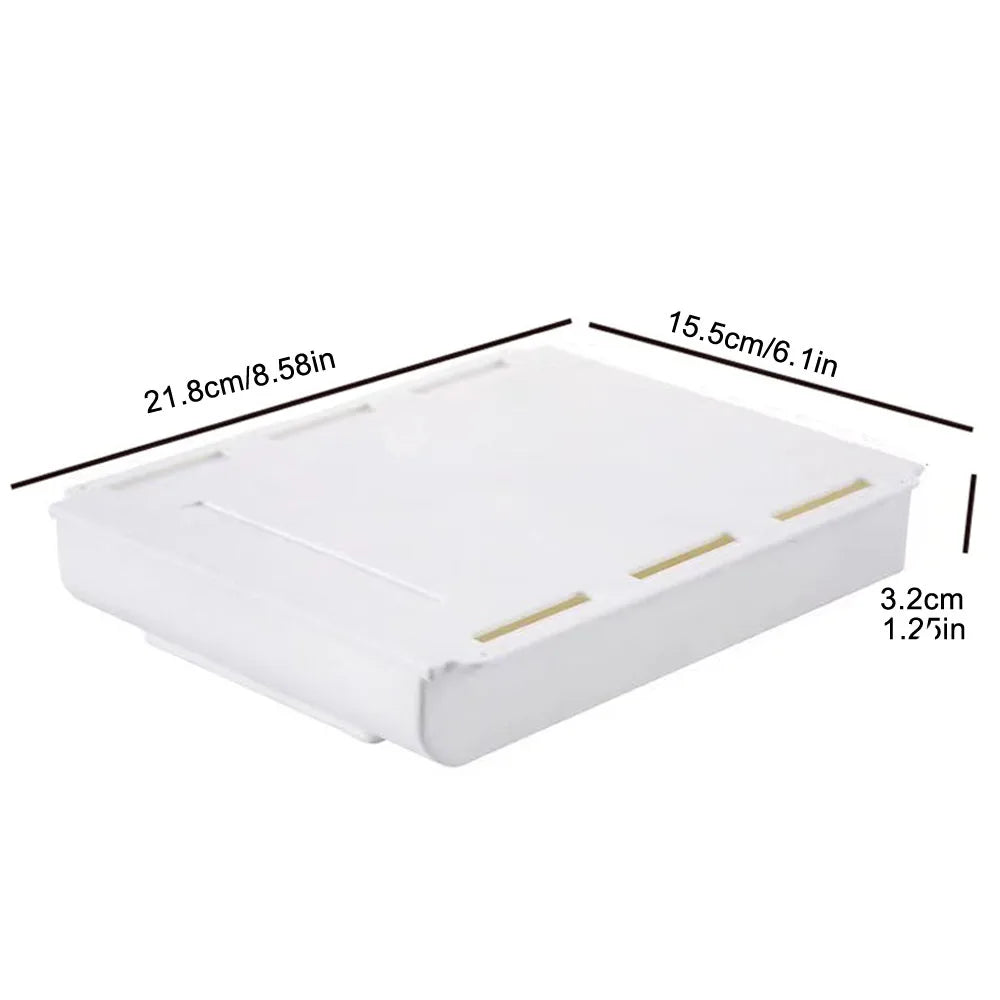 Hidden Desk Drawer Organizer – Self-Adhesive Under-Table Storage Box