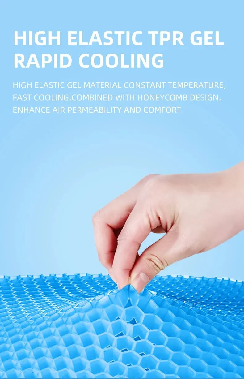 Gel Seat Cushion – Honeycomb Design for Back & Tailbone Relief
