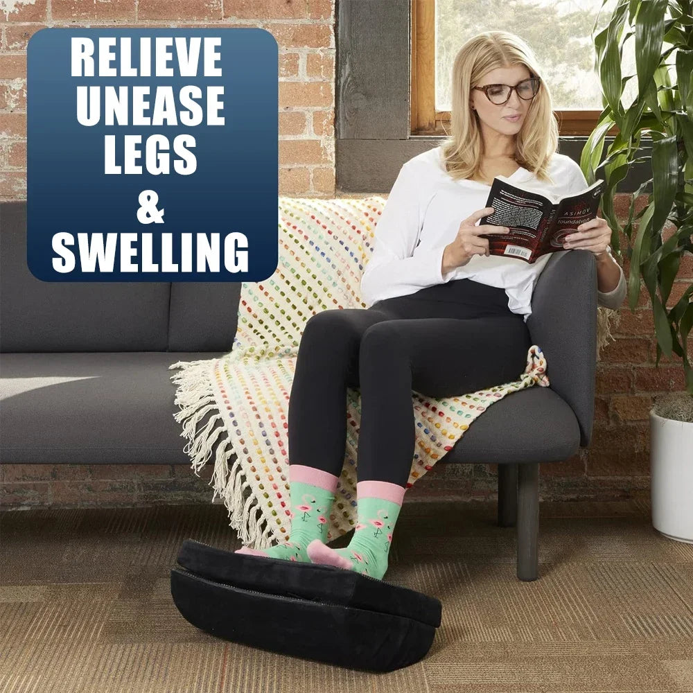 2 Heights Adjustable Foot Rest Under Desk, Soft Memory Foam Footrest Under Desk  for Foot Rest At Work, Home, Airplane, Travel