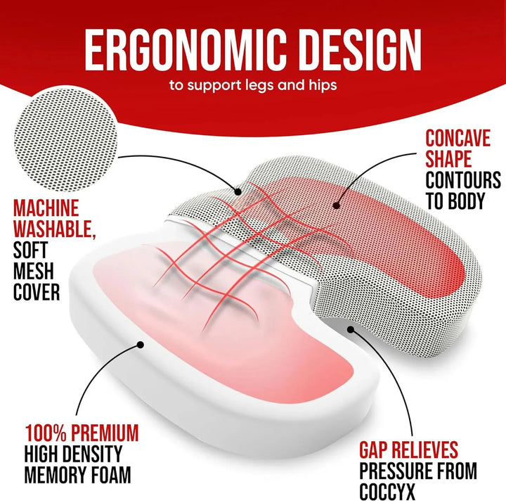 Memory Foam Seat Cushion – Hemorrhoid & Pressure Relie