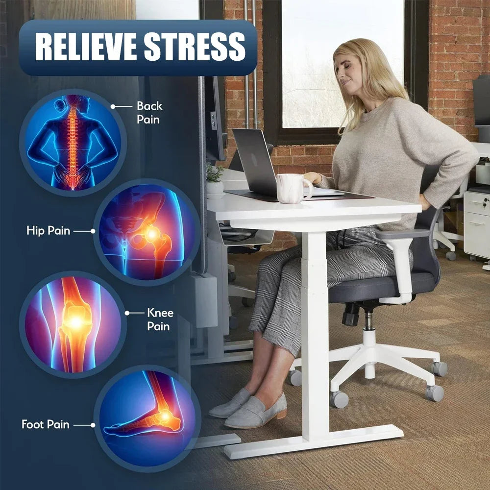 2 Heights Adjustable Foot Rest Under Desk, Soft Memory Foam Footrest Under Desk  for Foot Rest At Work, Home, Airplane, Travel