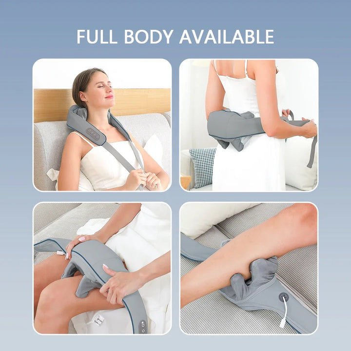 Foreverlily Wireless Neck & Back Massager - Heat + Shiatsu Kneading Shawl