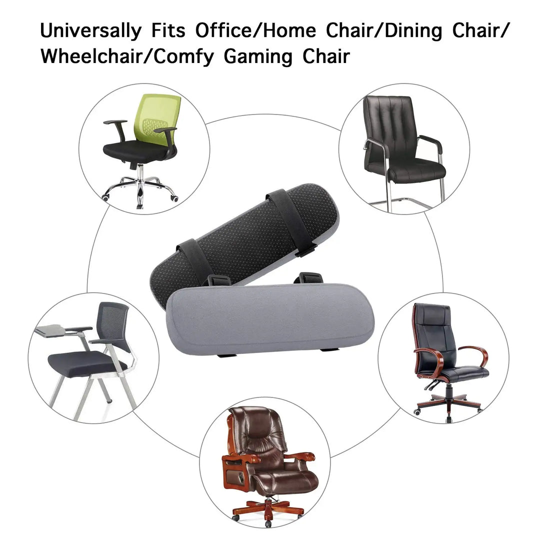 2PCS Memory Foam Armrest Cushions for Office & Gaming Chairs, Washable