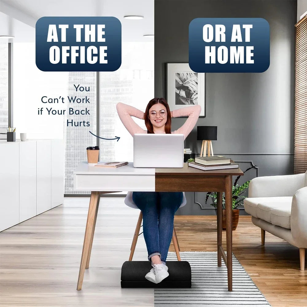 2 Heights Adjustable Foot Rest Under Desk, Soft Memory Foam Footrest Under Desk  for Foot Rest At Work, Home, Airplane, Travel