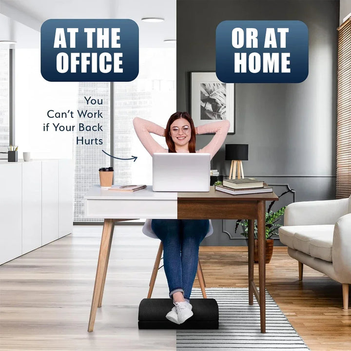2 Heights Adjustable Foot Rest Under Desk, Soft Memory Foam Footrest Under Desk  for Foot Rest At Work, Home, Airplane, Travel