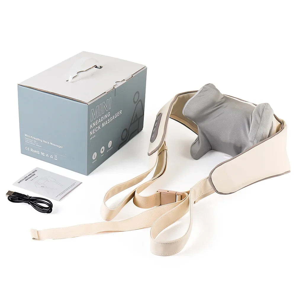 Foreverlily Wireless Neck & Back Massager - Heat + Shiatsu Kneading Shawl