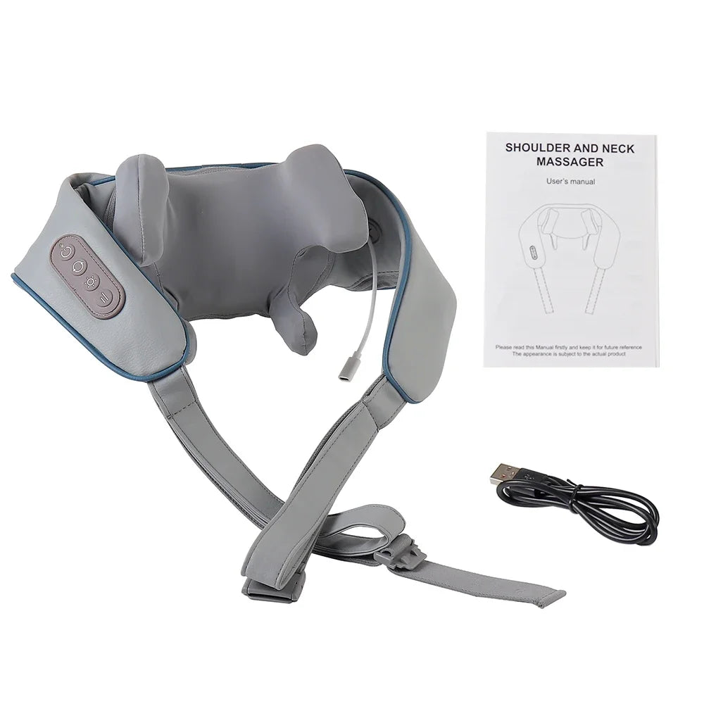 Foreverlily Wireless Neck & Back Massager - Heat + Shiatsu Kneading Shawl