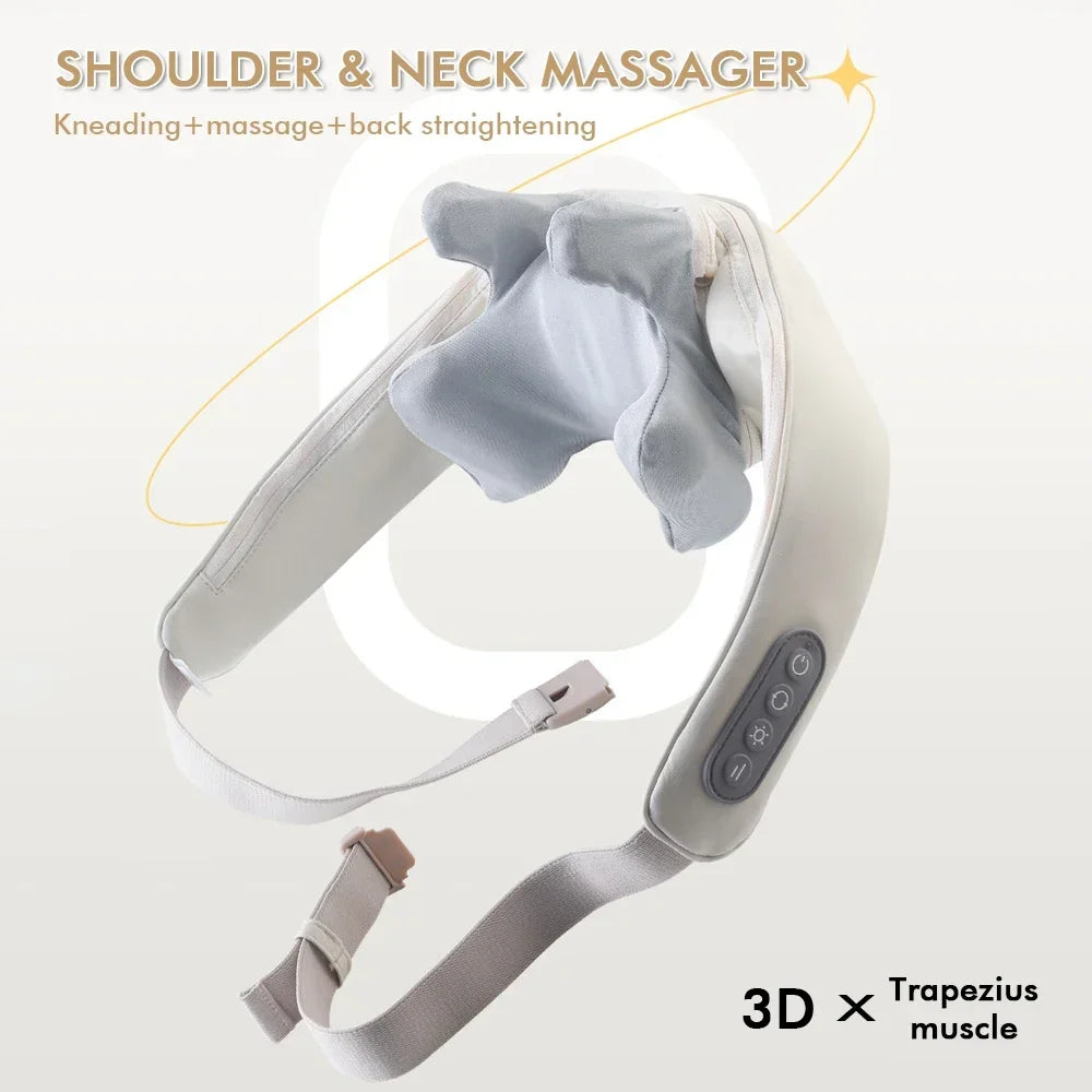 Foreverlily Wireless Neck & Back Massager - Heat + Shiatsu Kneading Shawl