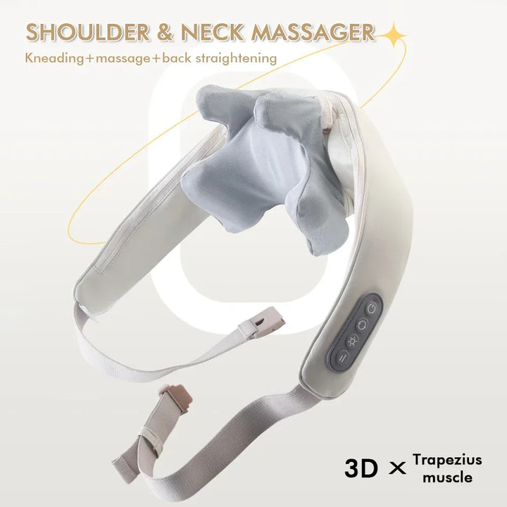 Foreverlily Wireless Neck & Back Massager - Heat + Shiatsu Kneading Shawl