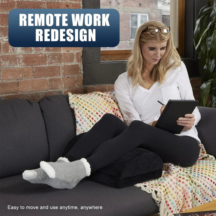 2 Heights Adjustable Foot Rest Under Desk, Soft Memory Foam Footrest Under Desk  for Foot Rest At Work, Home, Airplane, Travel