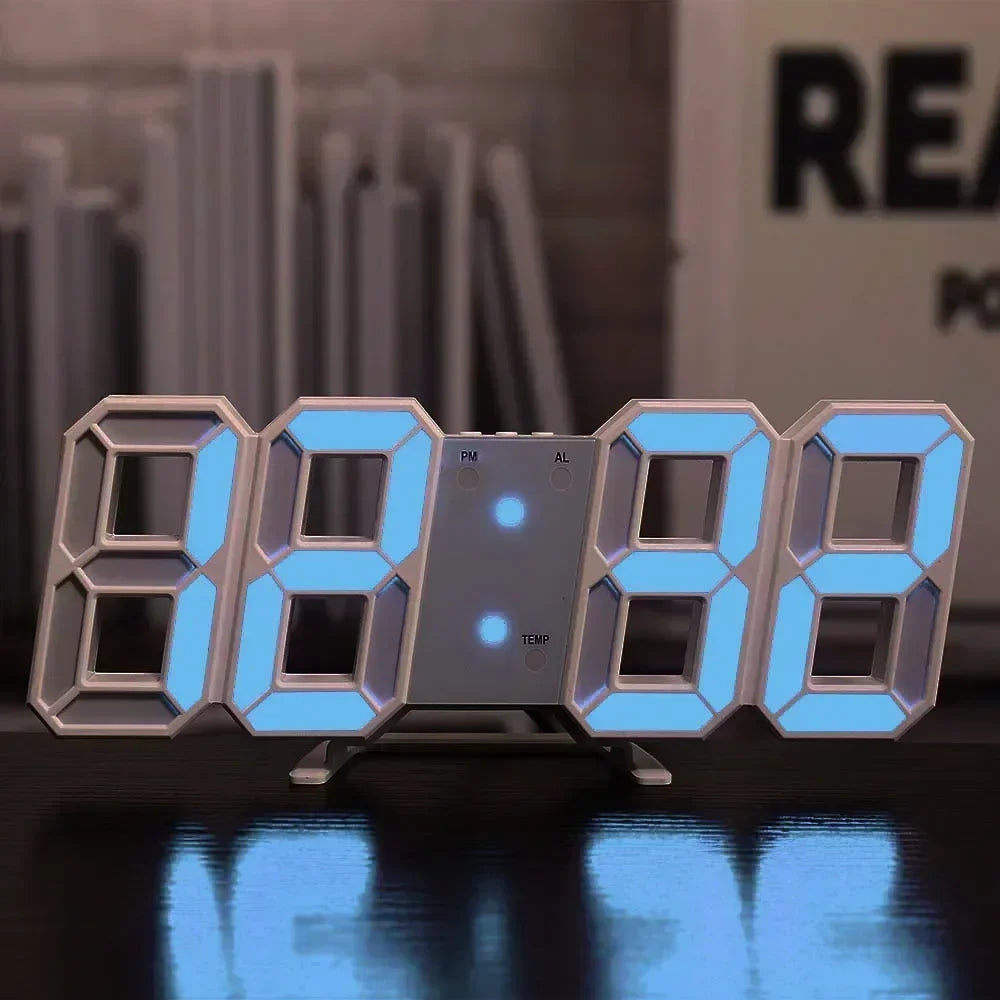 3D LED Digital Clock | Wall & Desk Decoration | Adjustable Brightness & Night Mode