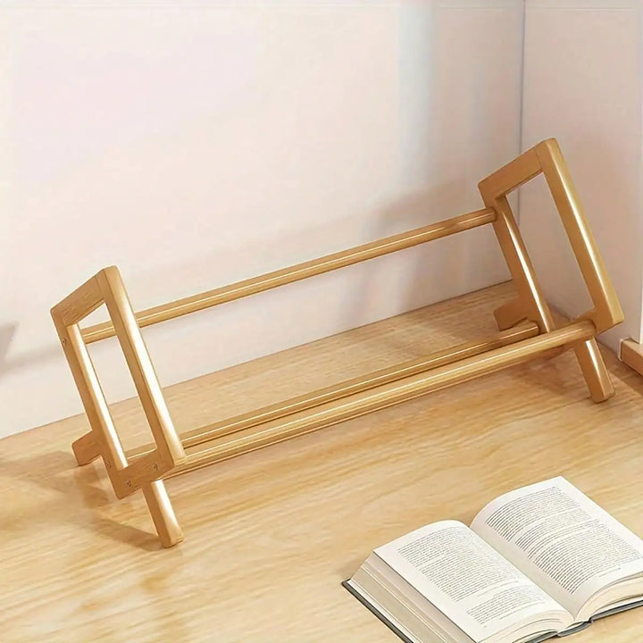 Bamboo Desktop Bookshelf – Compact Multi-Tier Organizer