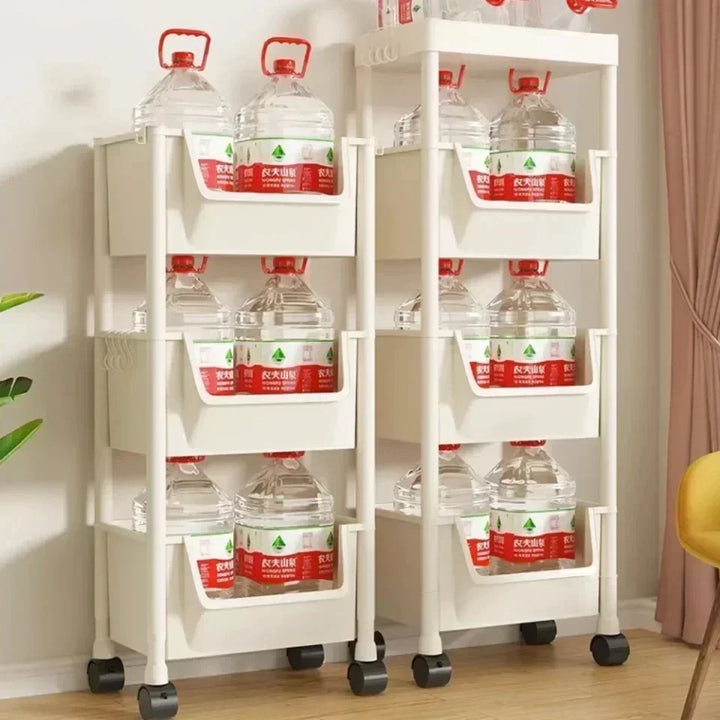 Slim Rolling Storage Rack – Multi-Tier Trolley Bookshelf Organizer