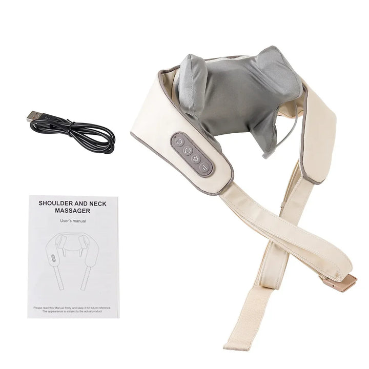 Foreverlily Wireless Neck & Back Massager - Heat + Shiatsu Kneading Shawl