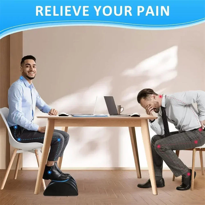 2 Heights Adjustable Foot Rest Under Desk, Soft Memory Foam Footrest Under Desk  for Foot Rest At Work, Home, Airplane, Travel
