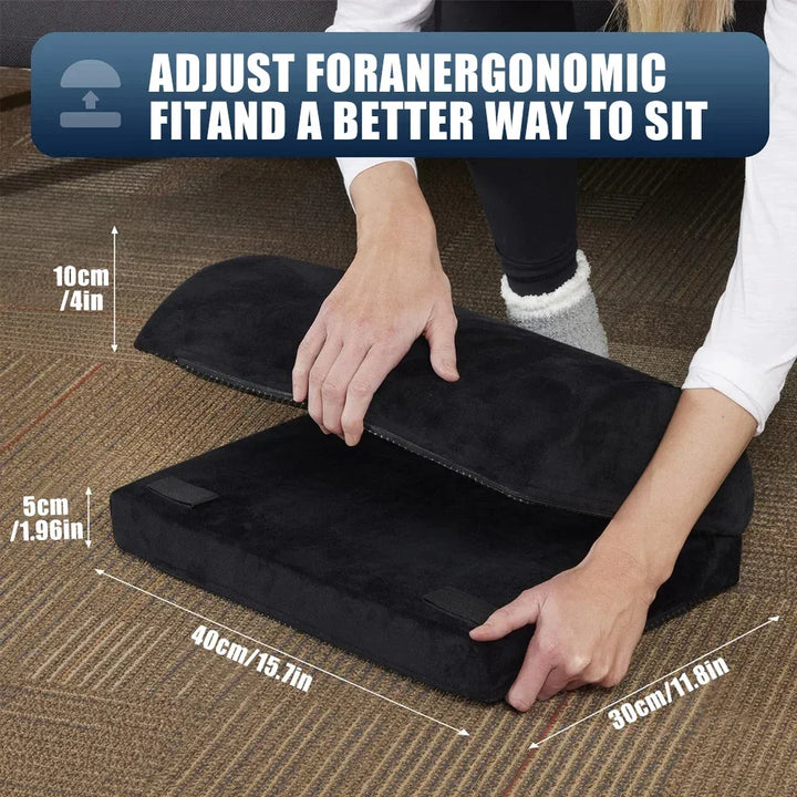 2 Heights Adjustable Foot Rest Under Desk, Soft Memory Foam Footrest Under Desk  for Foot Rest At Work, Home, Airplane, Travel