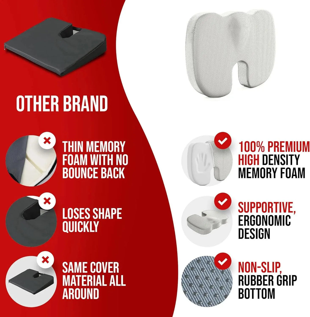 Memory Foam Seat Cushion – Hemorrhoid & Pressure Relie