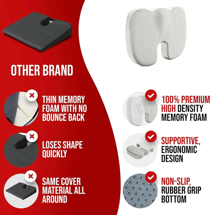 Memory Foam Seat Cushion – Hemorrhoid & Pressure Relie