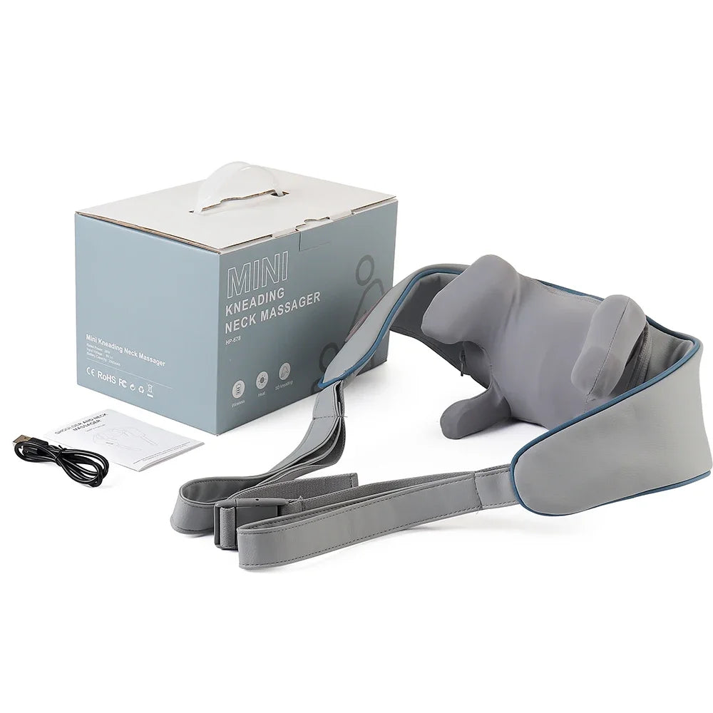 Foreverlily Wireless Neck & Back Massager - Heat + Shiatsu Kneading Shawl