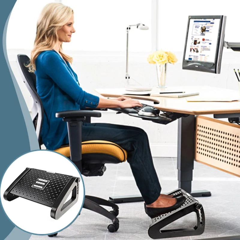 Under-Desk Footrest with Massage Rollers – Ergonomic Leg Support