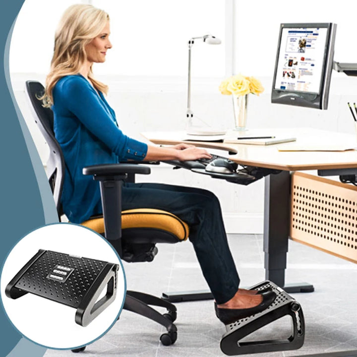 Under-Desk Footrest with Massage Rollers – Ergonomic Leg Support