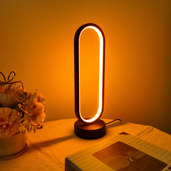 LED Ring Bedside Lamp | Three-Color Dimming Night Light for Bedroom & Living Room
