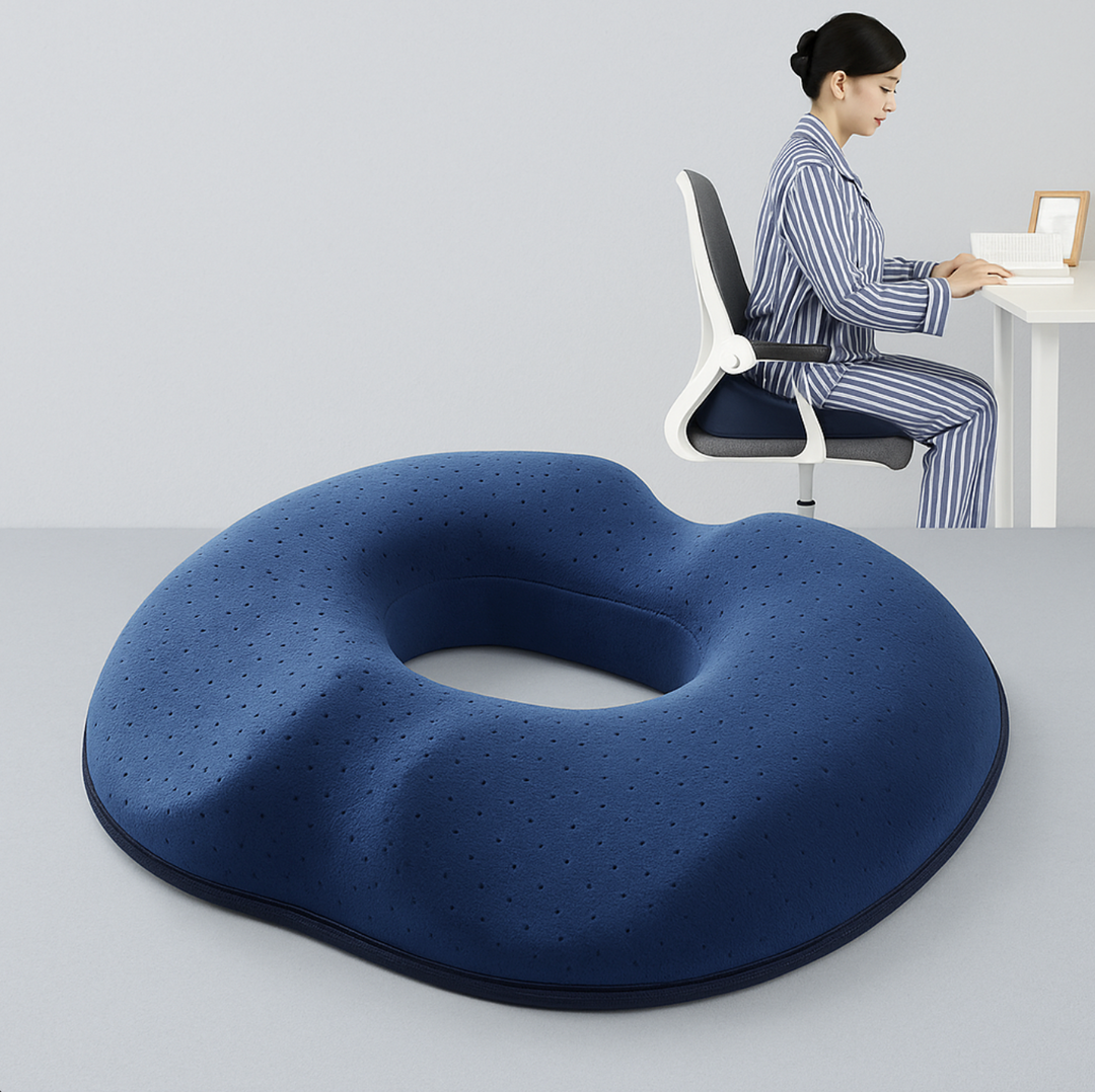 Heated Memory Foam Seat Cushion – Lumbar and Tailbone Relief
