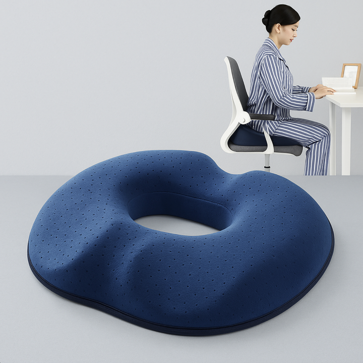 Heated Memory Foam Seat Cushion – Lumbar and Tailbone Relief