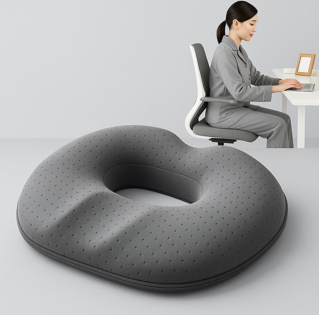 Heated Memory Foam Seat Cushion – Lumbar and Tailbone Relief