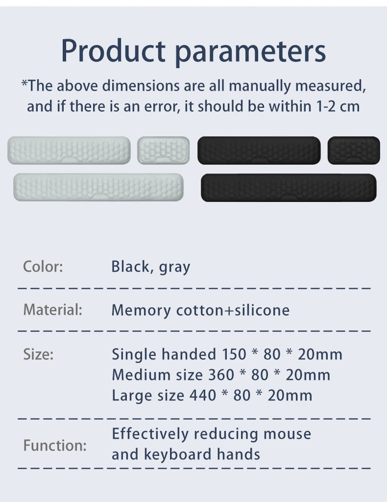 Ergonomic Memory Foam Keyboard & Mouse Wrist Rest Pad Set – Comfort Support for Office, Gaming & Laptop Use