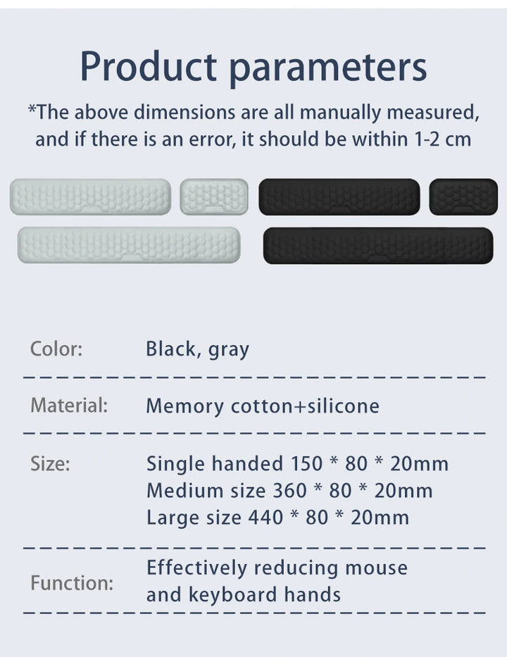 Ergonomic Memory Foam Wrist Rest for Keyboard & Mouse – Office Use