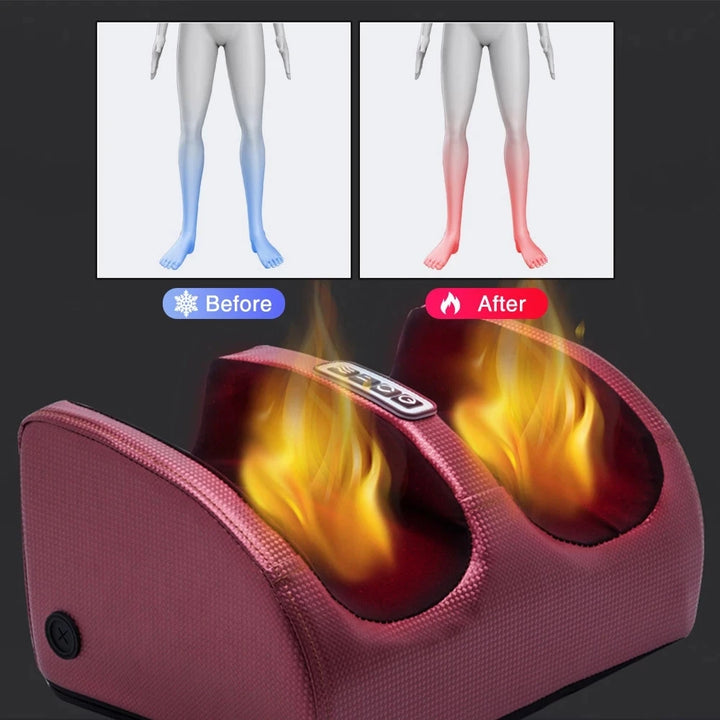 Electric Shiatsu Foot Massager - Deep Tissue Kneading + Heat Therapy