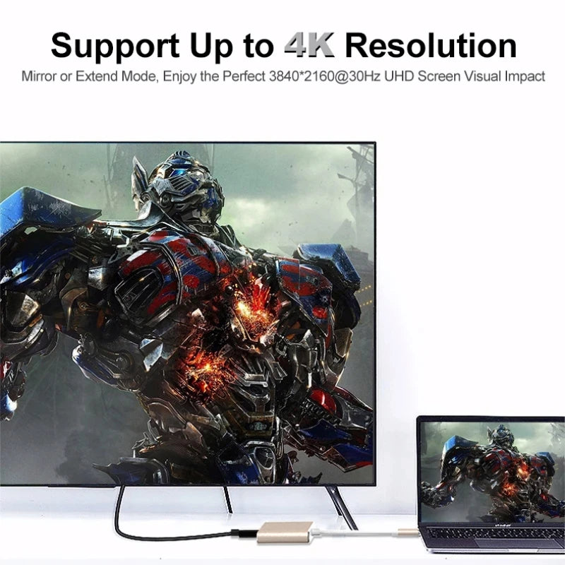 3 In 1 Usb-C Usb Hdmi-Compatible 4k Usb 3.1 Type-C To Usb 3.0 Charging Adapter and Converter