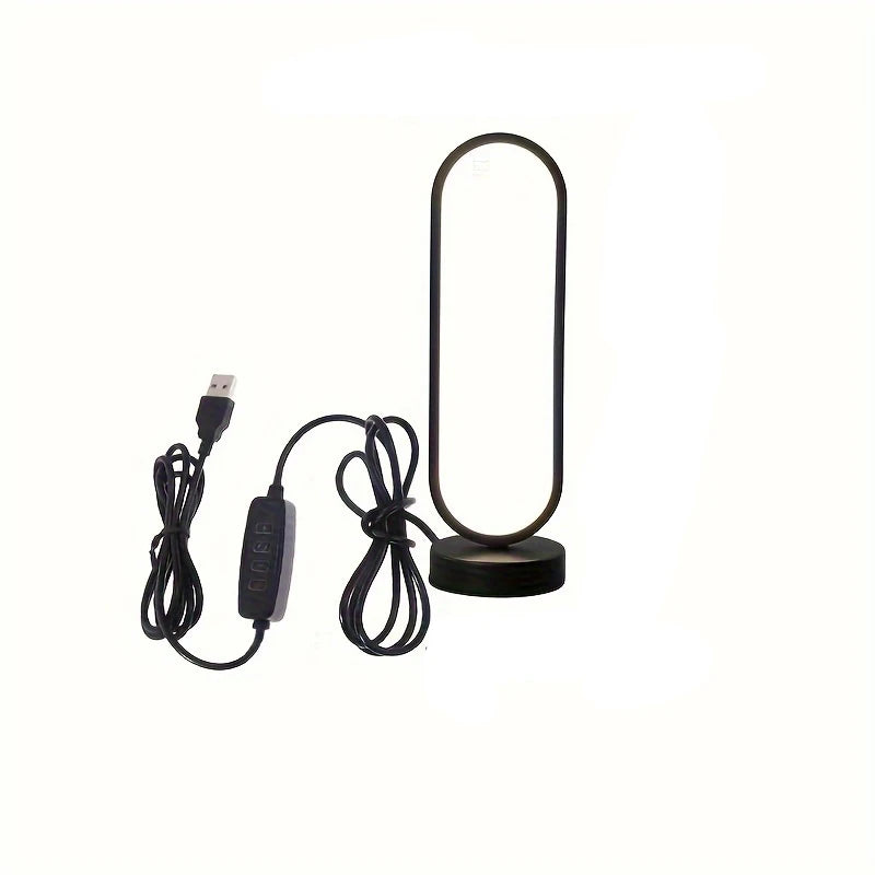LED Ring Bedside Lamp | Three-Color Dimming Night Light for Bedroom & Living Room