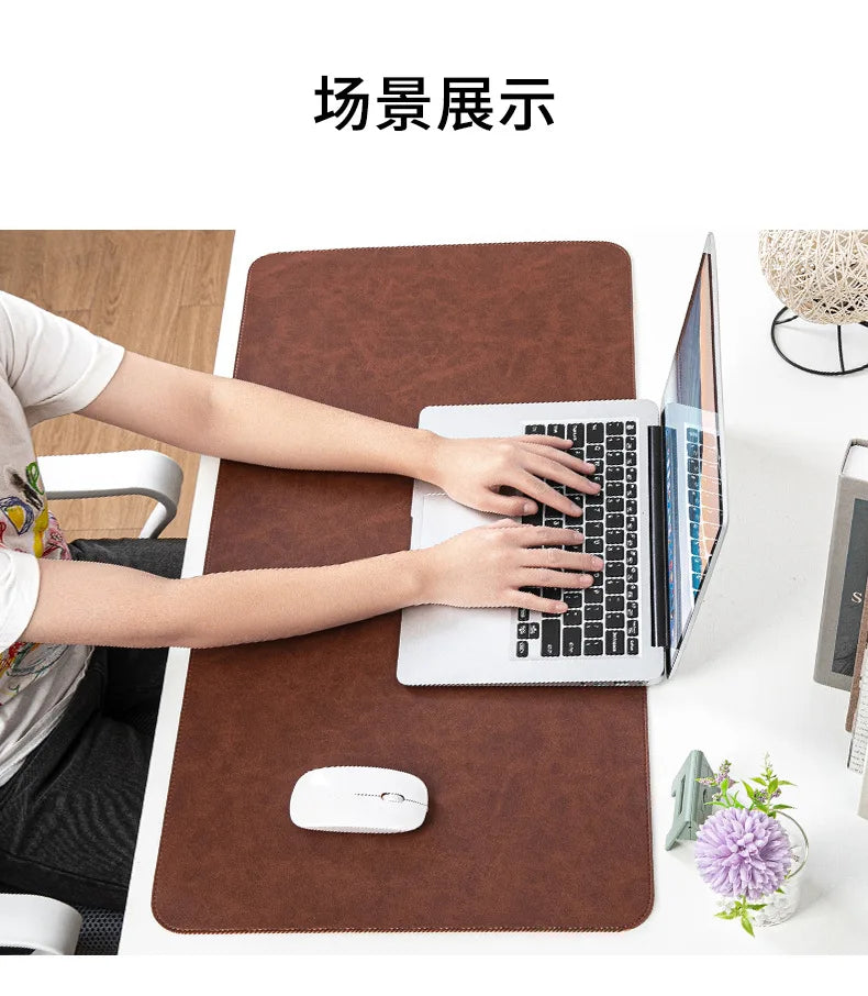 Waterproof PU Leather Desk Pad | Large Non-Slip Mouse Pad & Desk Protector