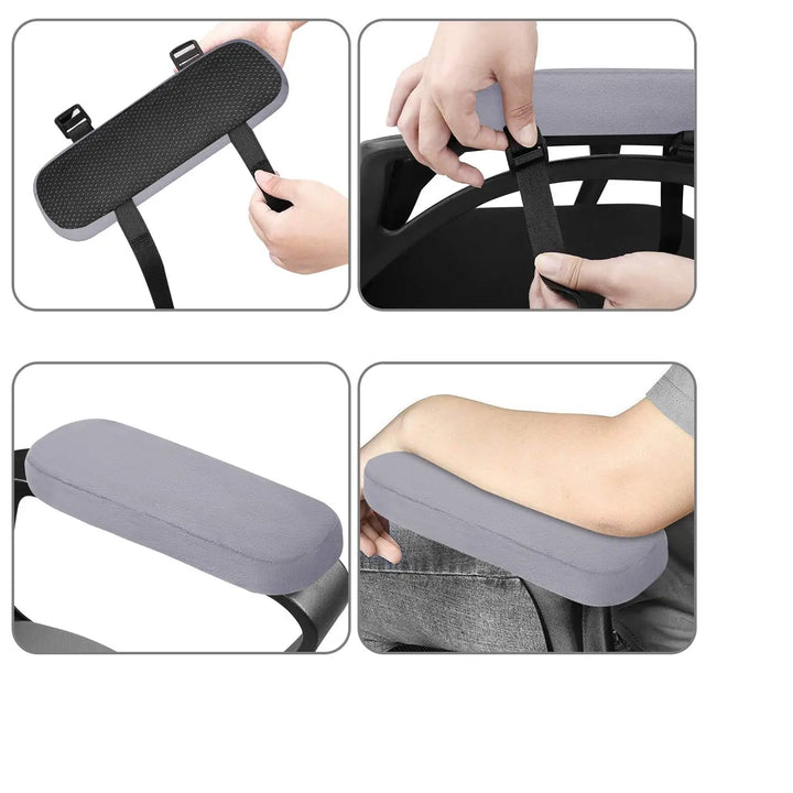 2PCS Memory Foam Armrest Cushions for Office & Gaming Chairs, Washable