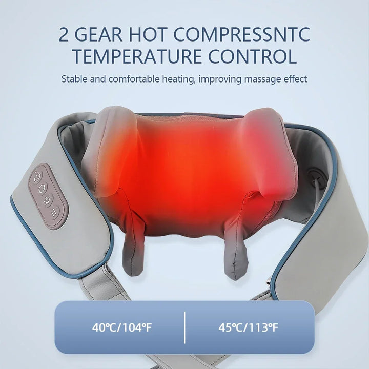 Foreverlily Wireless Neck & Back Massager - Heat + Shiatsu Kneading Shawl