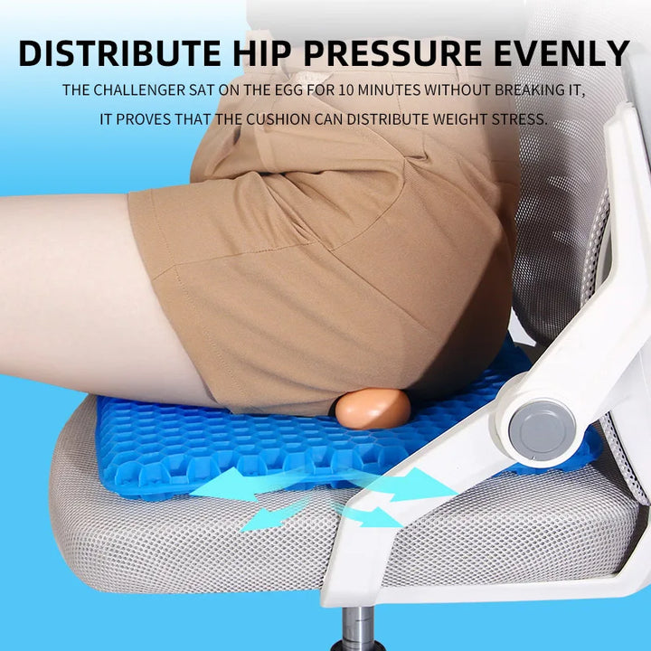 Gel Seat Cushion – Honeycomb Design for Back & Tailbone Relief