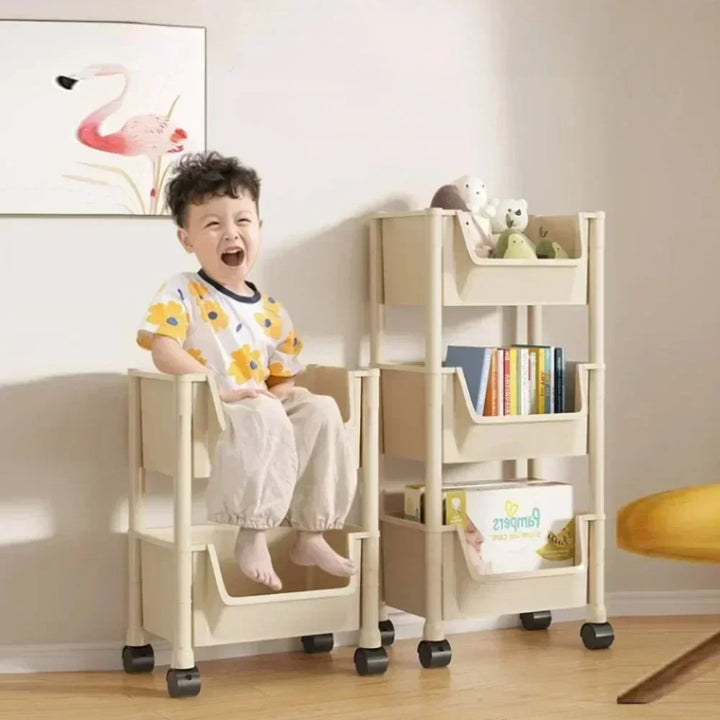 Slim Rolling Storage Rack – Multi-Tier Trolley Bookshelf Organizer
